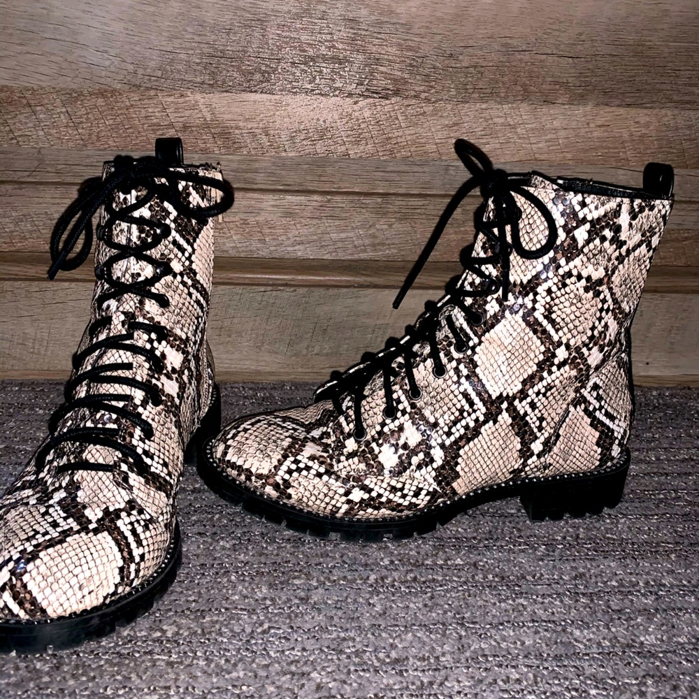 Faux Snakeskin Boots